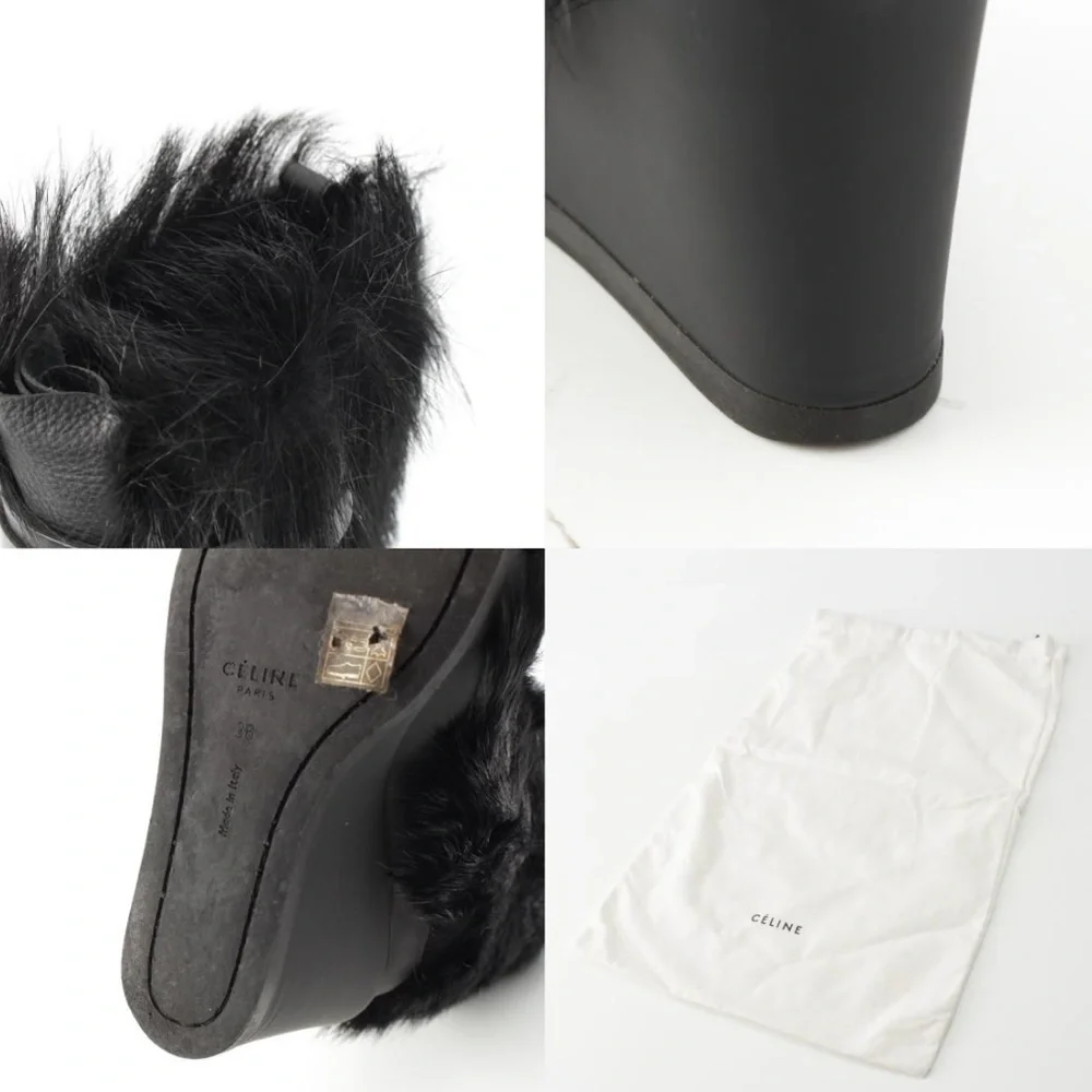 Celine Phoebe Philo era black wedge heel boots 36 - Picture 8 of 11